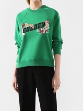 Golden Goose Floral Embroidered Green Sweatshirt